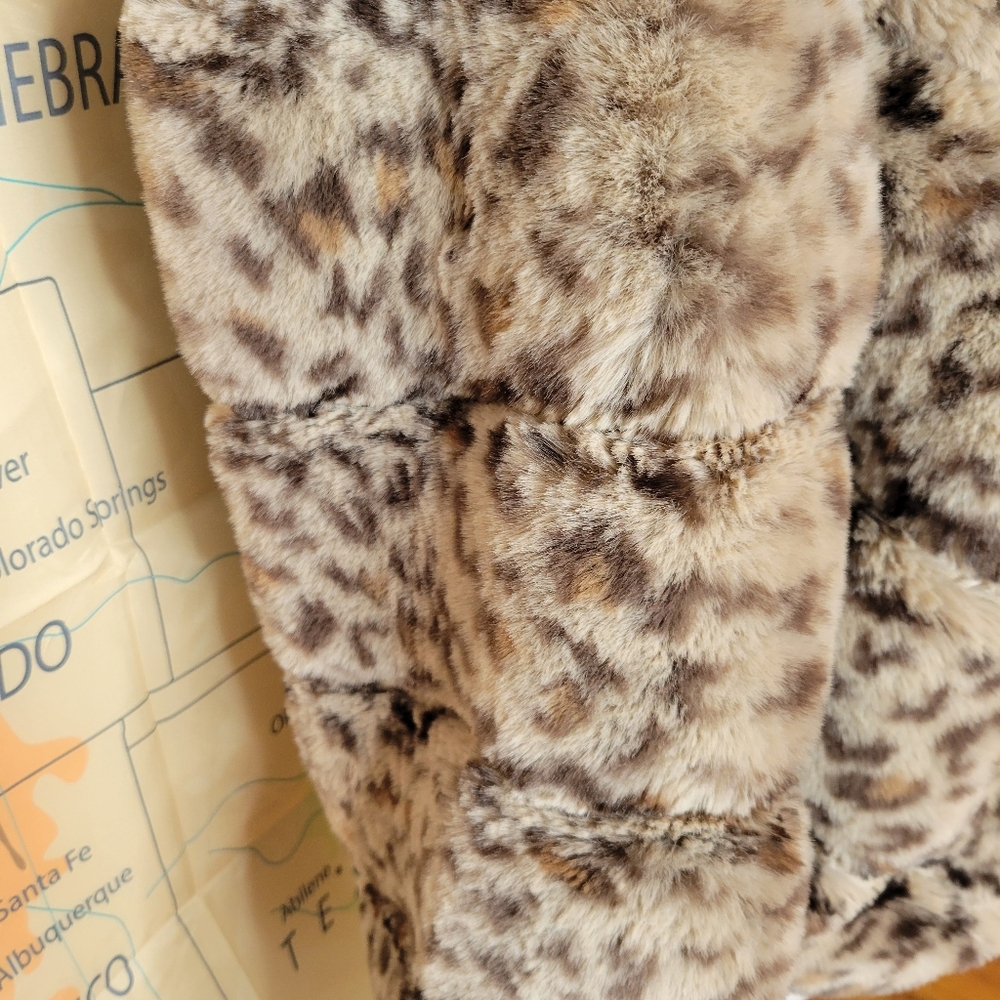 Sofia by Sofia Vergara Faux Fur Leopard Print Bomber Jacket Size S - Picture 6 of 16